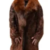 Cognac Persian Lamb Fur Stroller Fox Coat