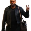 Colman Domingo 2026 Black Leather Bomber Jacket