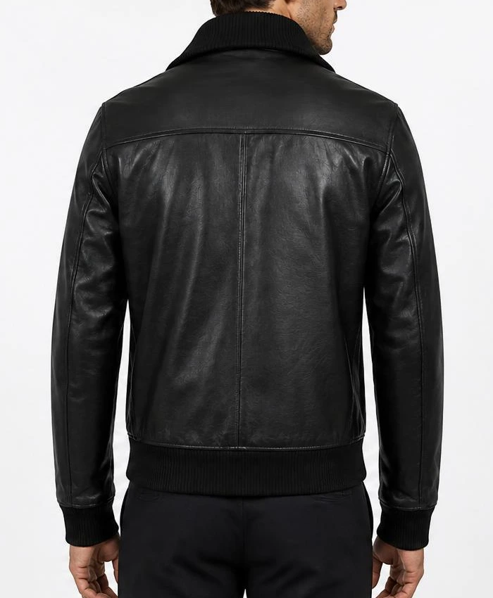 Colman Domingo 2026 Black Leather Bomber Jacket Men