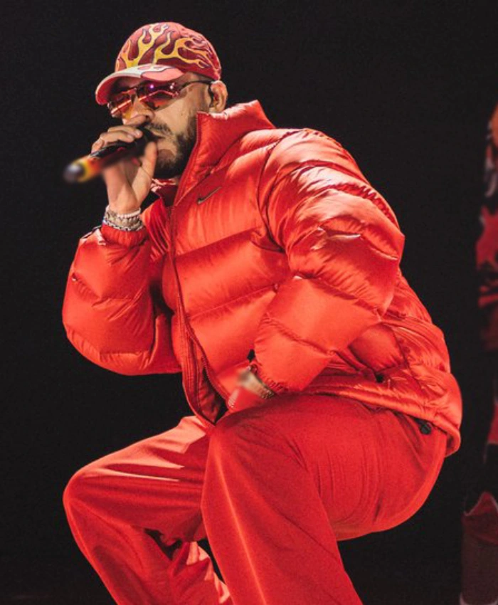 Colombia Show 2026 Ryan Castro Red Puffer Jacket For Sale