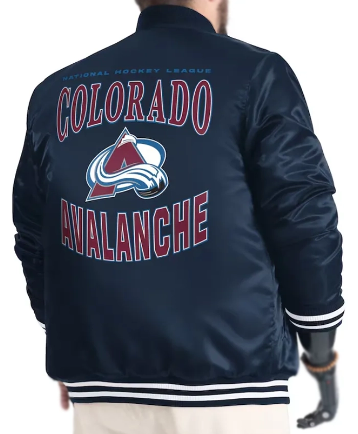 Colorado Avalanche Adaptive Bold Logo Varsity Satin Jacket