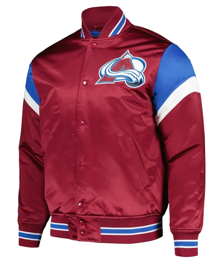 Colorado Avalanche Midweight Burgundy Satin Jacket