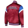 Colorado Avalanche Midweight Burgundy Satin Jacket Back