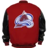 Colorado Avalanche Red And Black Varsity Jacket Back