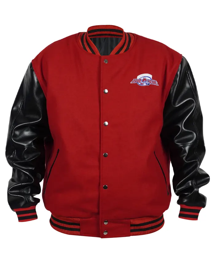 Colorado Avalanche Red And Black Varsity Jacket Front