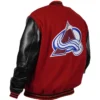 Colorado Avalanche Red And Black Varsity Jacket Left