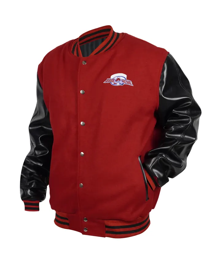 Colorado Avalanche Red And Black Varsity Jacket On Sale