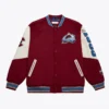Colorado Avalanche Team History Burgundy Vintage Logo Varsity Jacket