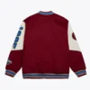 Colorado Avalanche Team History Burgundy Vintage Logo Varsity Jacket Back
