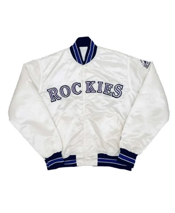 Colorado Rockies 1990s White Letterman Varsity Jacket