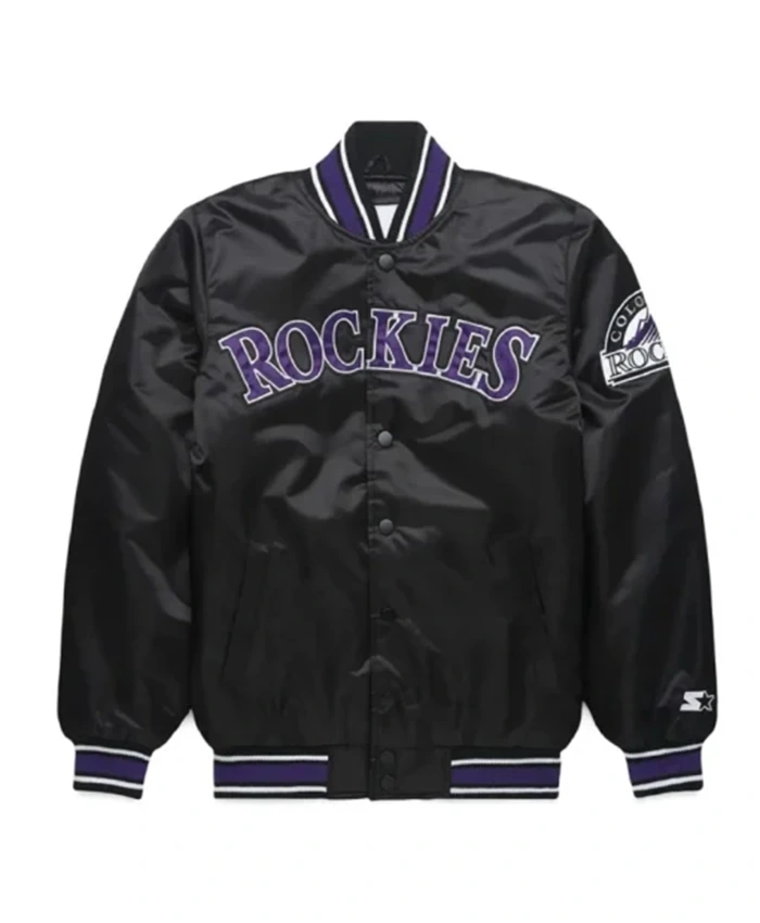 Colorado Rockies Classic Black Letterman Varsity Jacket