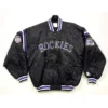 Colorado Rockies Diamond Collection Black Varsity Jacket