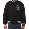 Colorado Rockies Full Snap Black Varsity Jacket