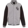 Colorado Rockies Grey And Black Varsity Jacket