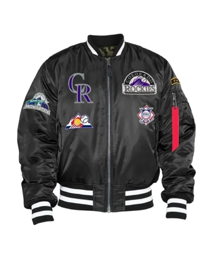 Colorado Rockies MA-1 Black Bomber Jacket