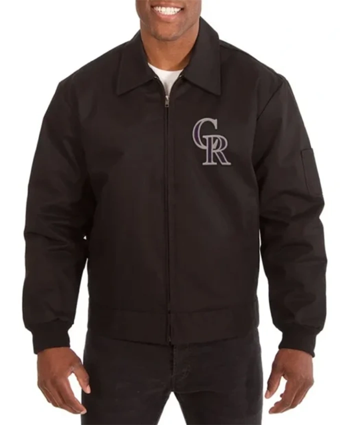 Colorado Rockies Workwear Black Bomber Jacket