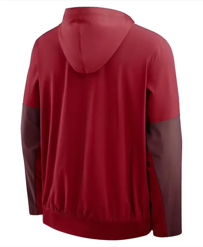 Commanders Sideline Anorak Burgundy Half Zip Hoodie Jacket