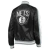 Competition Brooklyn Nets Black Satin Jacket Back