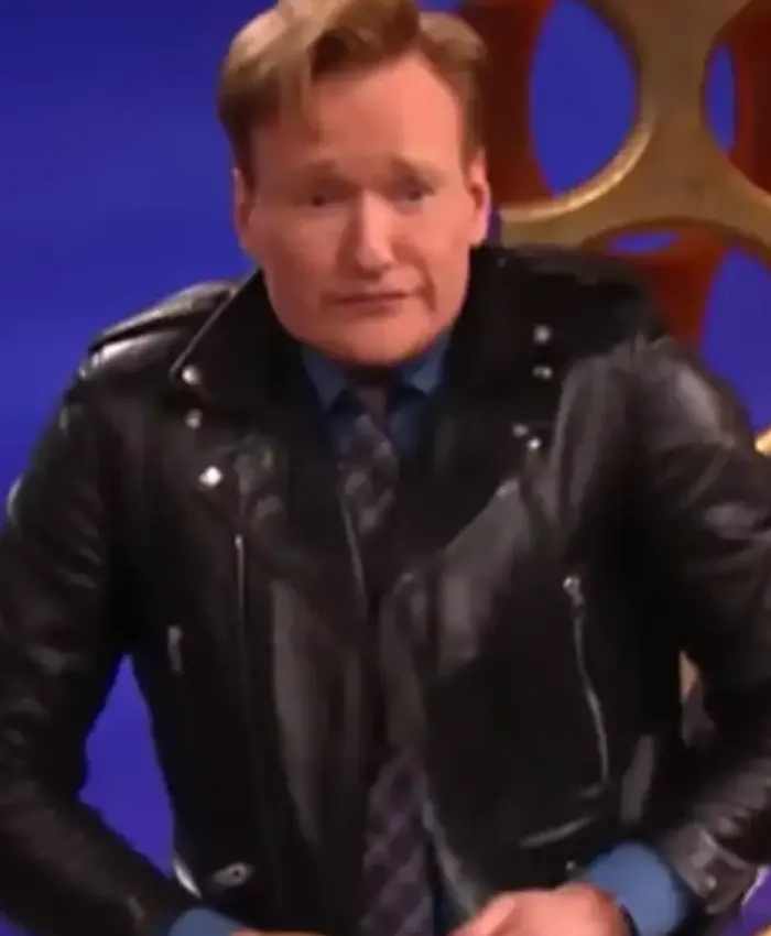 Conan OBrien Black Biker Leather Jacket 1