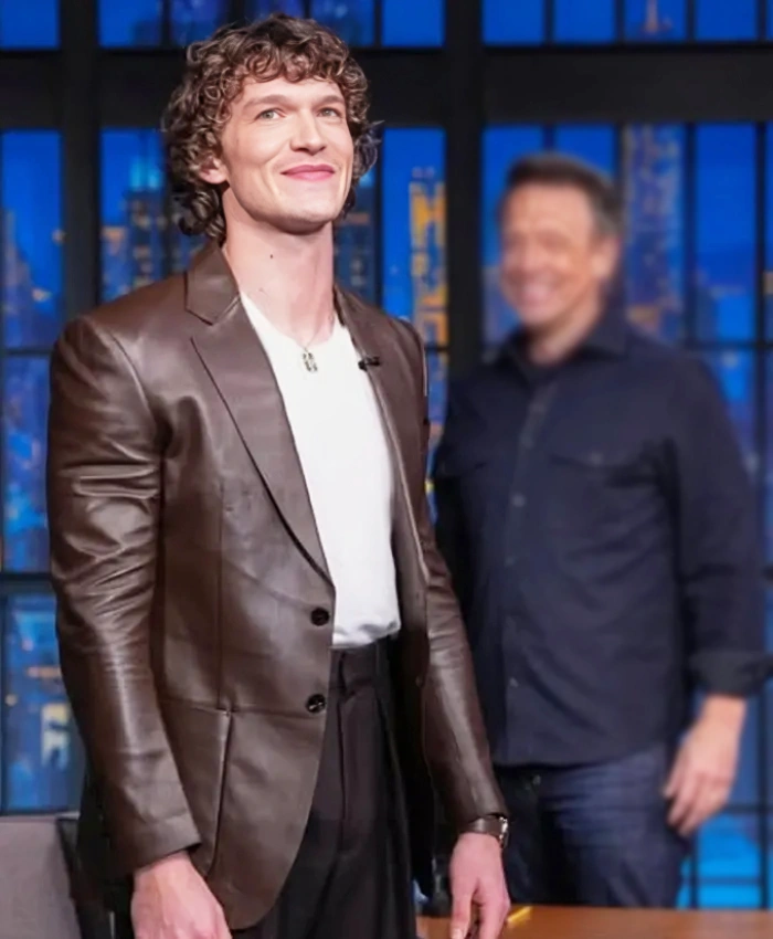 Connor Storrie Brown Leather Blazer - Image 2