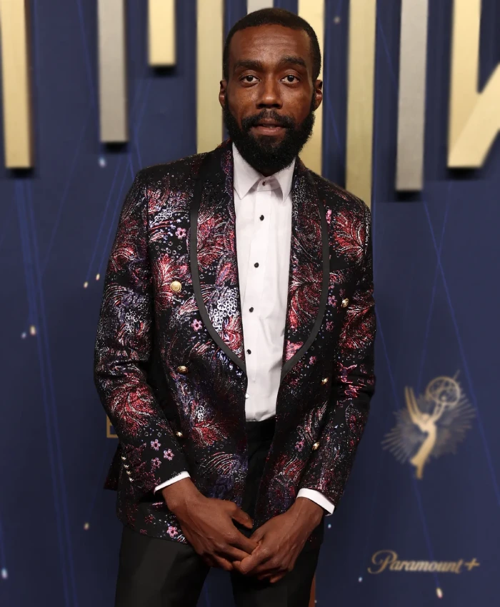 Corey Hendrix Emmys Red Carpet Floral Motifs Print Blazer