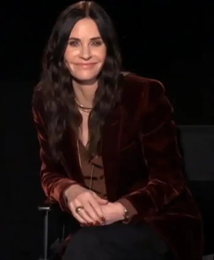 Courteney Cox Scream Brown Velvet Blazer Coat