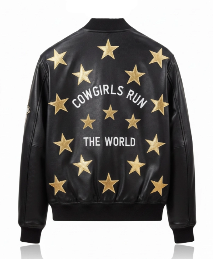 Cowgirl Run The World Black Bomber Jacket - Image 2