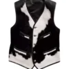 Cowhide Black And White Leather Vest