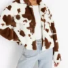 Cowhide Brown And White Fur Jacket