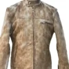 Cowhide Brown And White Fur Leather Jacket