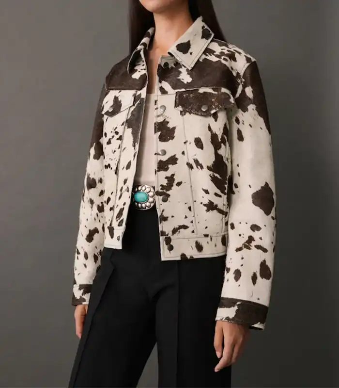 Cowhide Brown And White Jacket