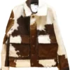 Cowhide Brown And White Leather Fur Jacket