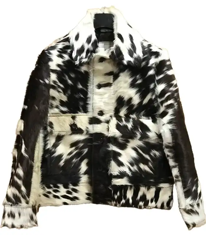 Cowhide Brown Black And White Fur Jacket