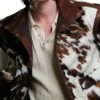 Cowhide Colorblock Fur Jacket