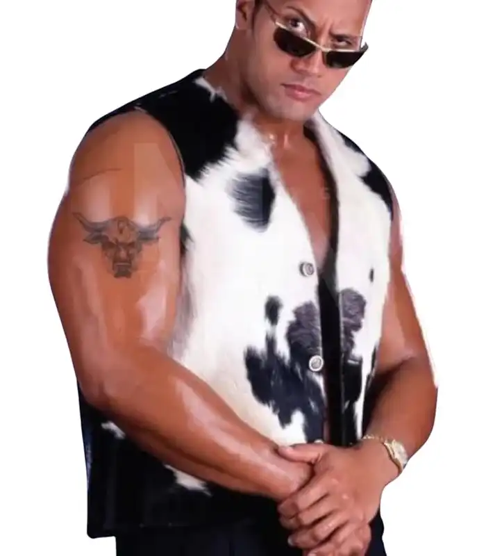 Cowhide From 90s The Rock On Raw Fur Vest