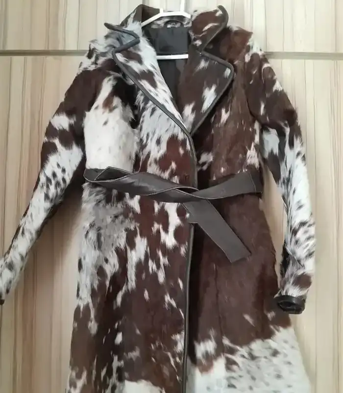 Cowhide Fur Brown And White Coat