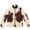 Cowhide Fur Print Puffer Jacket