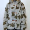 Cowhide Grey And Green Fur Jacket