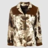 Cowhide Vintage White And Brown Fur Jacket