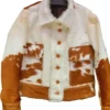 Cowhide White And Brown Fur Jacket