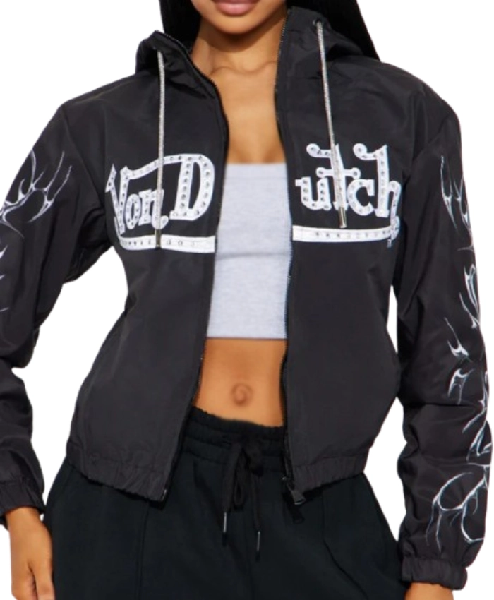 Crystal Heart Windbreaker Jacket