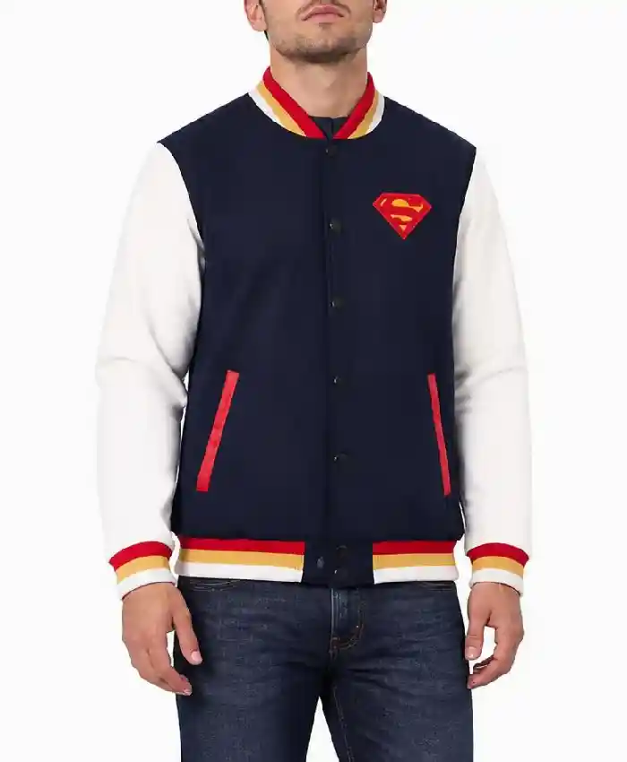 DC Comics Superman Classic Varsity Jacket Mens