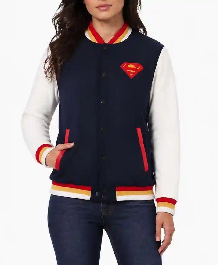 DC Comics Superman Classic Varsity Jacket Womens