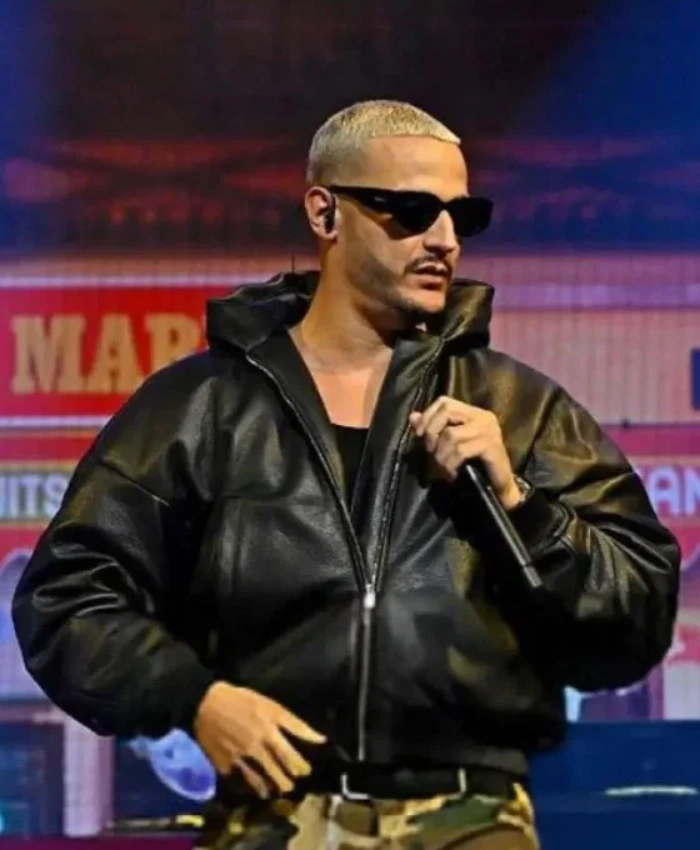 Alternative view of DJ Snake 2025 MTV Video Music Awards Black Leather Jacket