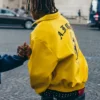 DONCARE AFGK Ferrari Yellow Bomber Leather Jacket
