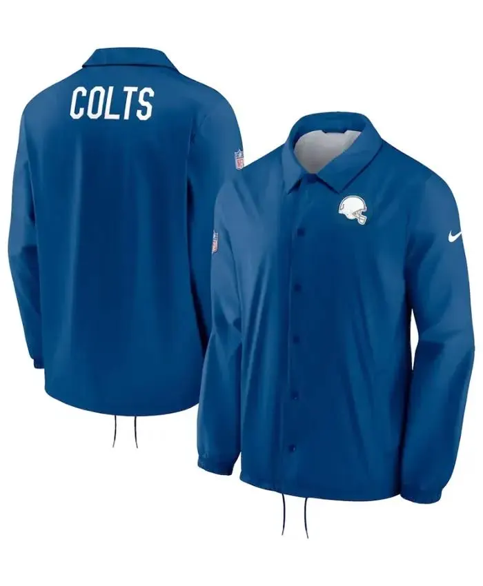 Dakota Indianapolis Colts Coaches Blue Full Snap Jacket
