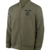 Dallas Cowboys 2025 Salute To Service Olive Green Bomber Jacket