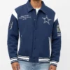 Dallas Cowboys Air Supremacy Navy Varsity Jacket Mens
