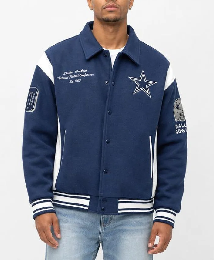 Dallas Cowboys Air Supremacy Navy Varsity Jacket Mens