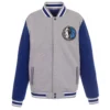 Dallas Mavericks Gray And Royal Varsity Wool Jacket